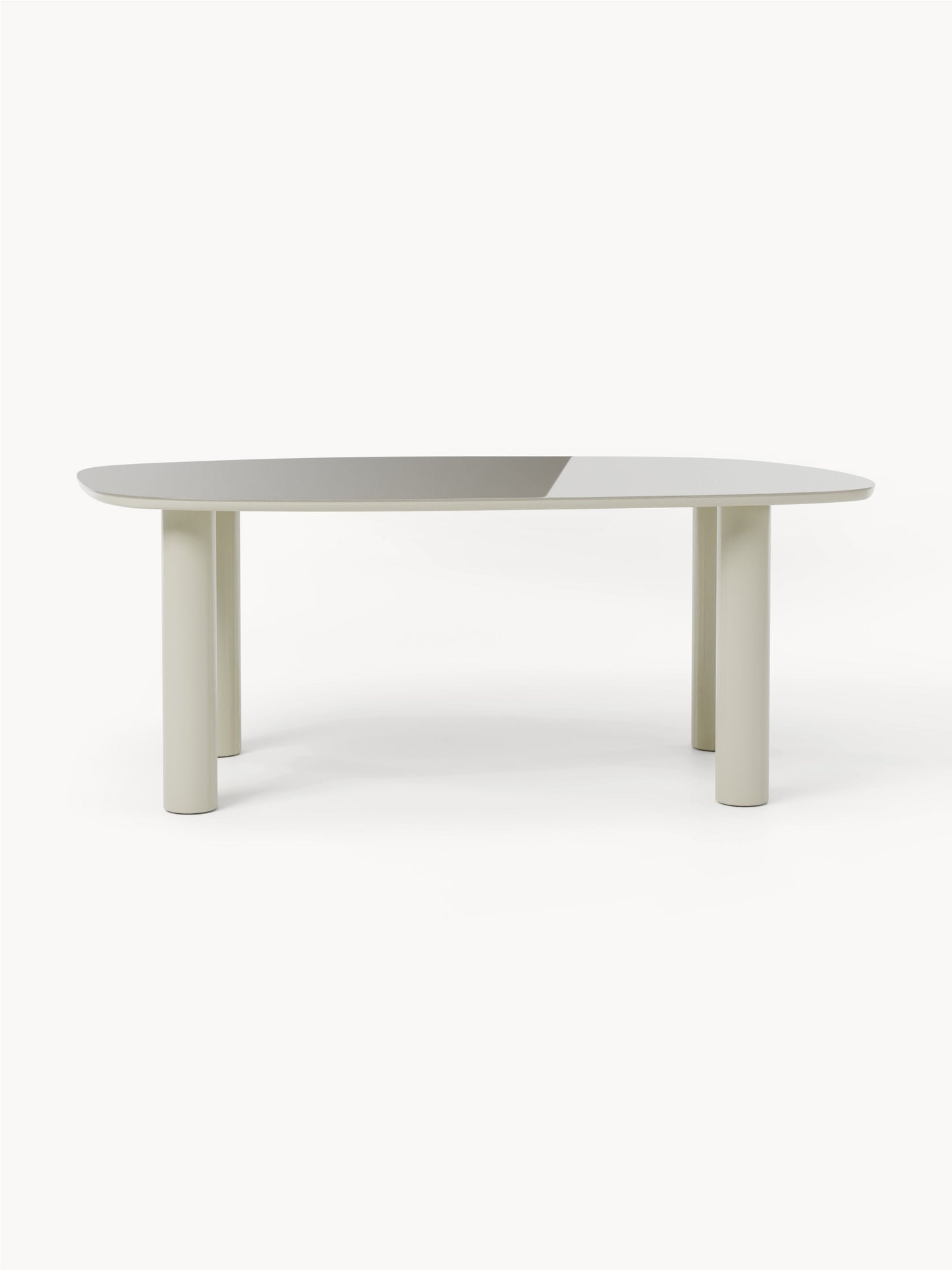 Benvard Organic Dining Table with Glass Top, 200 x 110 cm