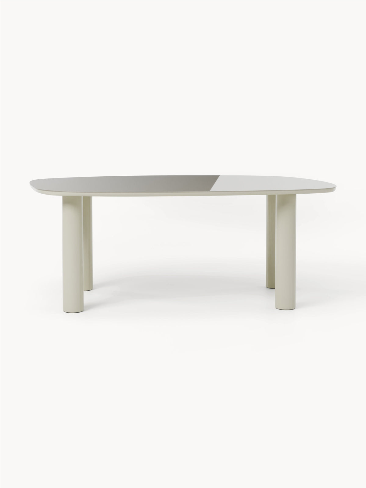 Benvard Organic Dining Table with Glass Top, 200 x 110 cm
