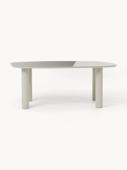 Benvard Organic Dining Table with Glass Top, 200 x 110 cm