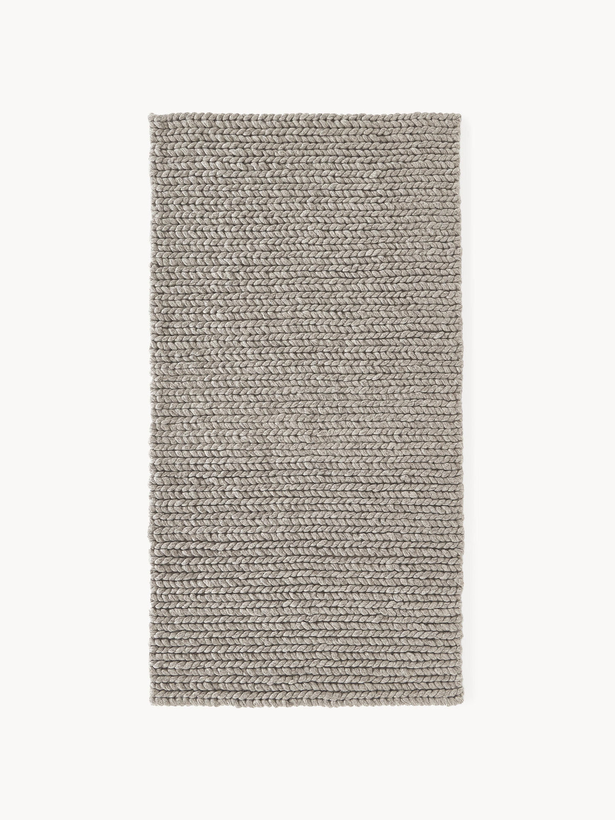 Brunalda Handmade Wool Rug with Braided Texture