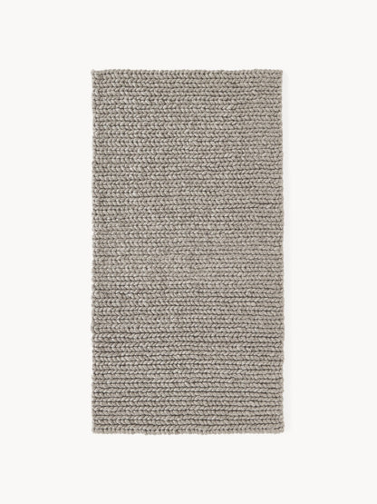 Brunalda Handmade Wool Rug with Braided Texture