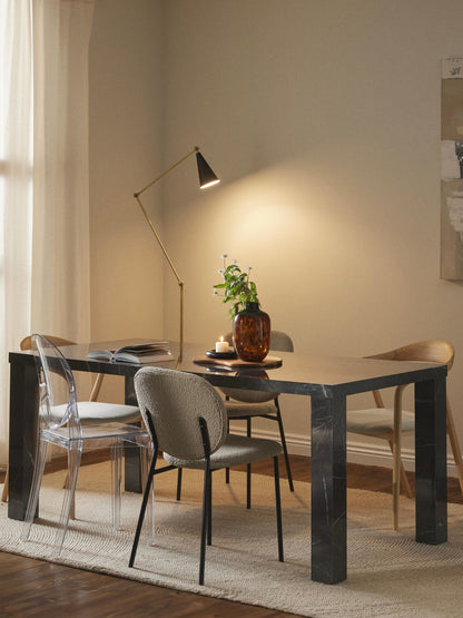 Carvin Dining Table in Marble Look, 180 x 90 cm