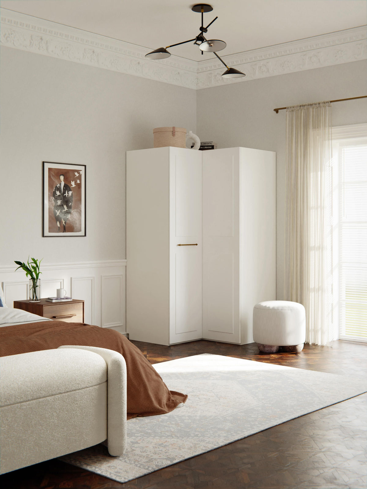 Charlenna Modular Corner Wardrobe, 115 cm Wide