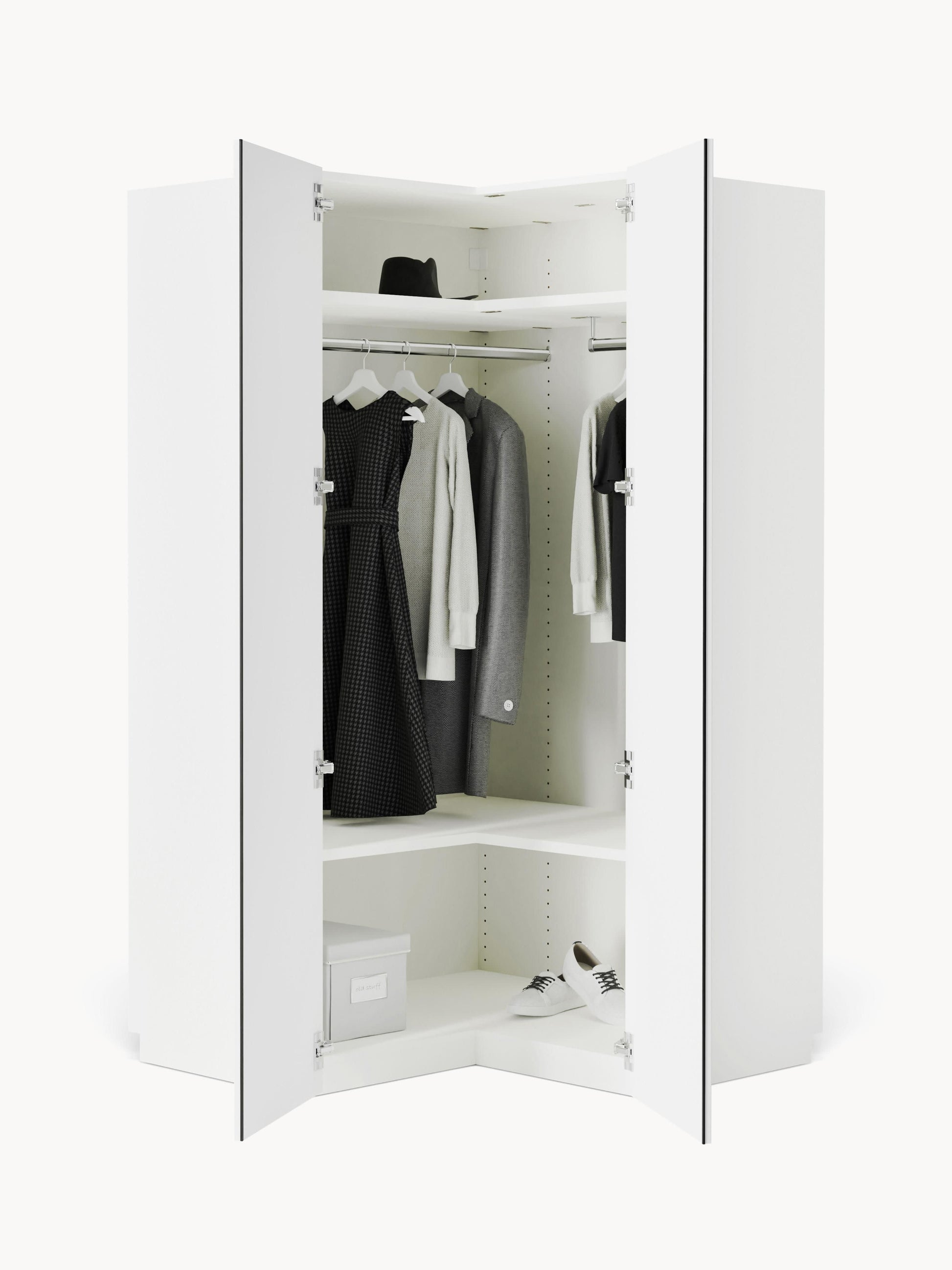 Charlenna Modular Corner Wardrobe, 115 cm Wide