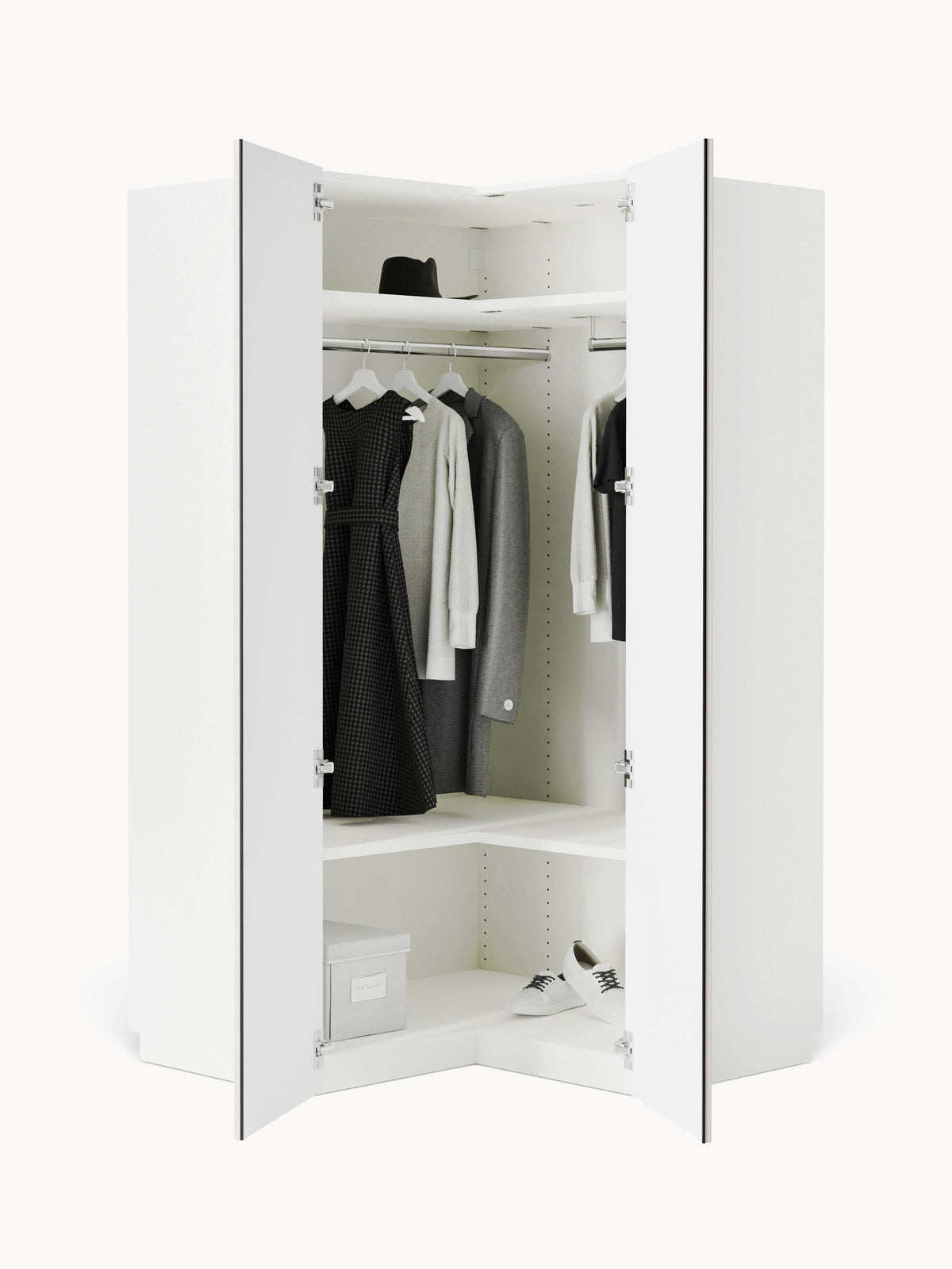 Charlenna Modular Corner Wardrobe, 115 cm Wide