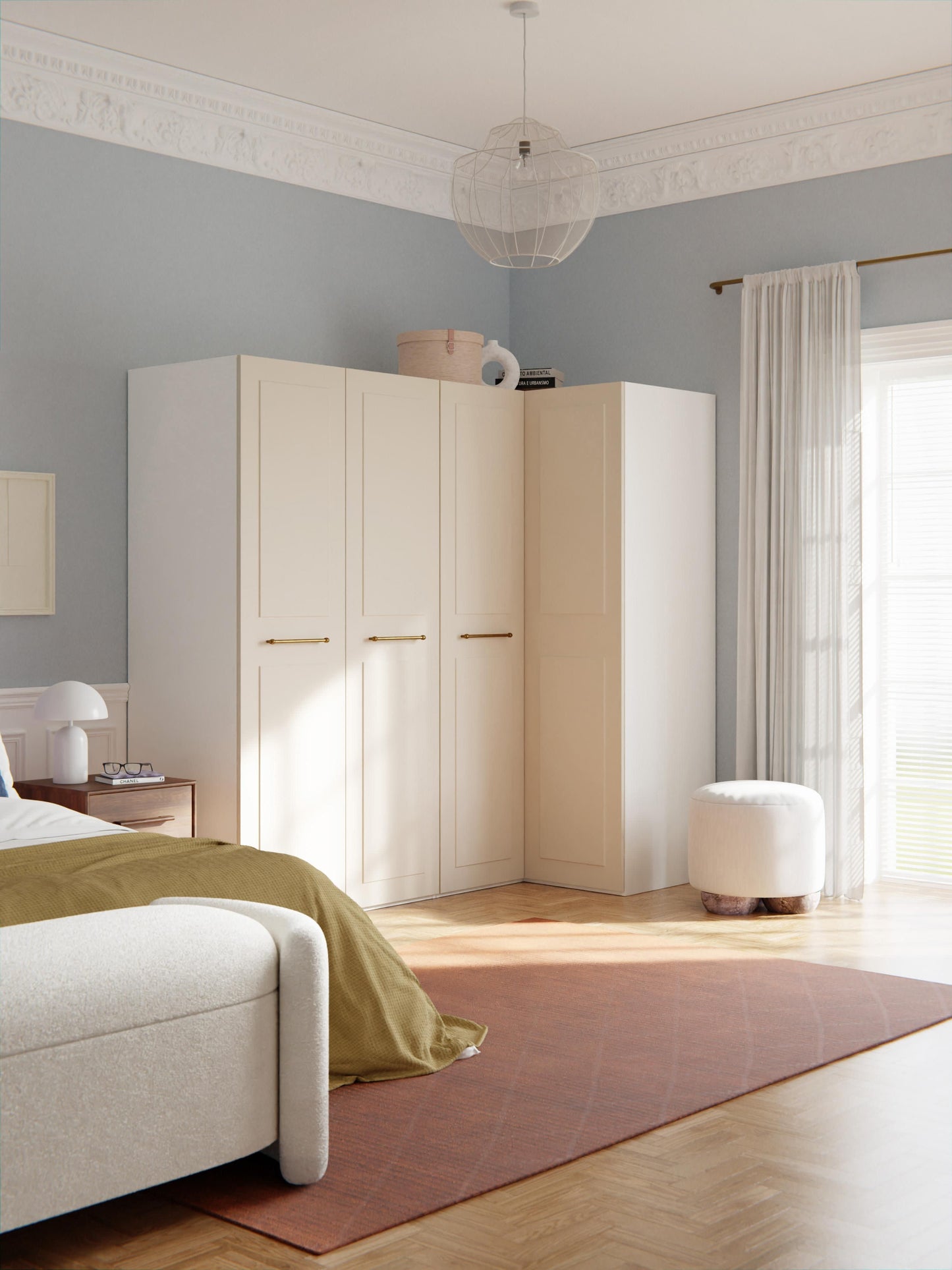 Charlenna Modular Corner Wardrobe, 215 cm Wide, in Various Sizes