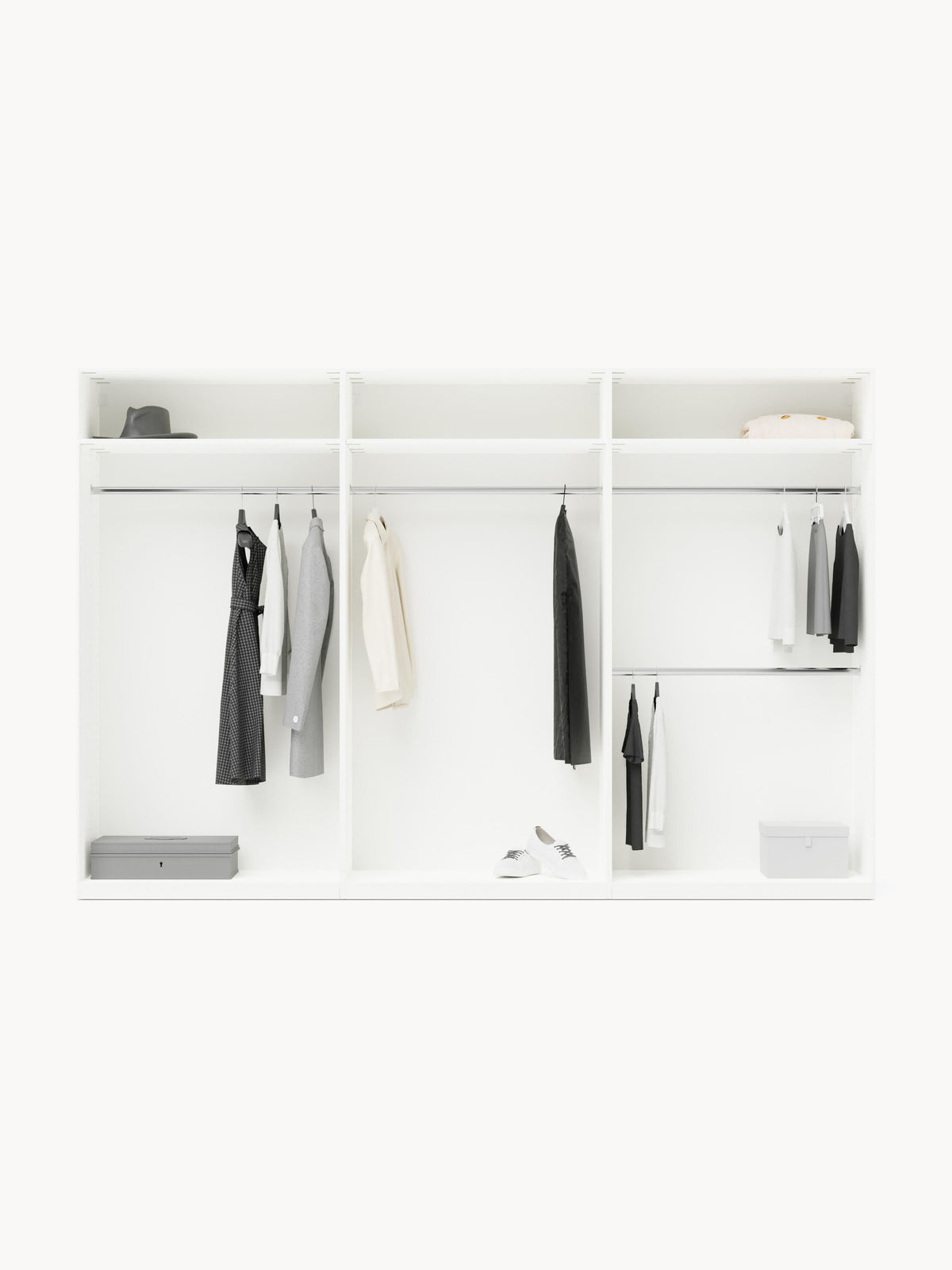 Charlenna Modular Hinged-Door Wardrobe, 100 cm Wide, in Various Sizes