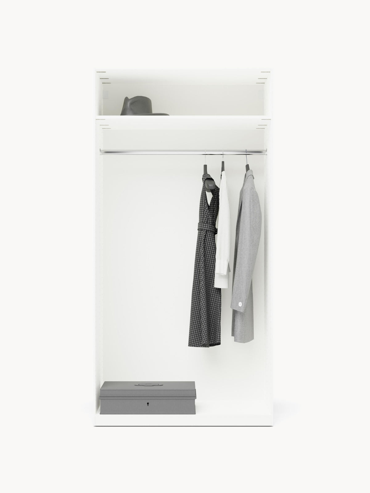Charlenna Modular Hinged-Door Wardrobe, 100 cm Wide, in Various Sizes