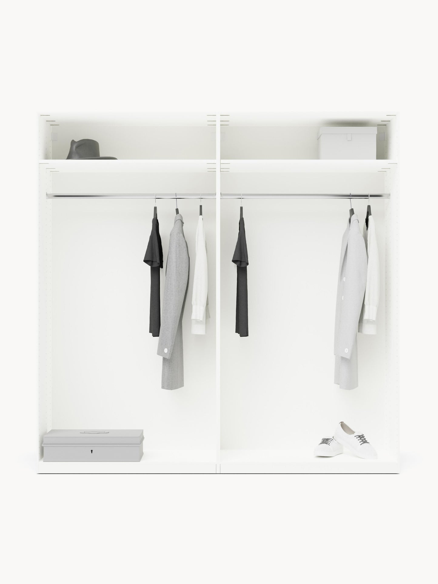 Charlenna Modular Hinged-Door Wardrobe, 200 cm Wide, in Various Sizes