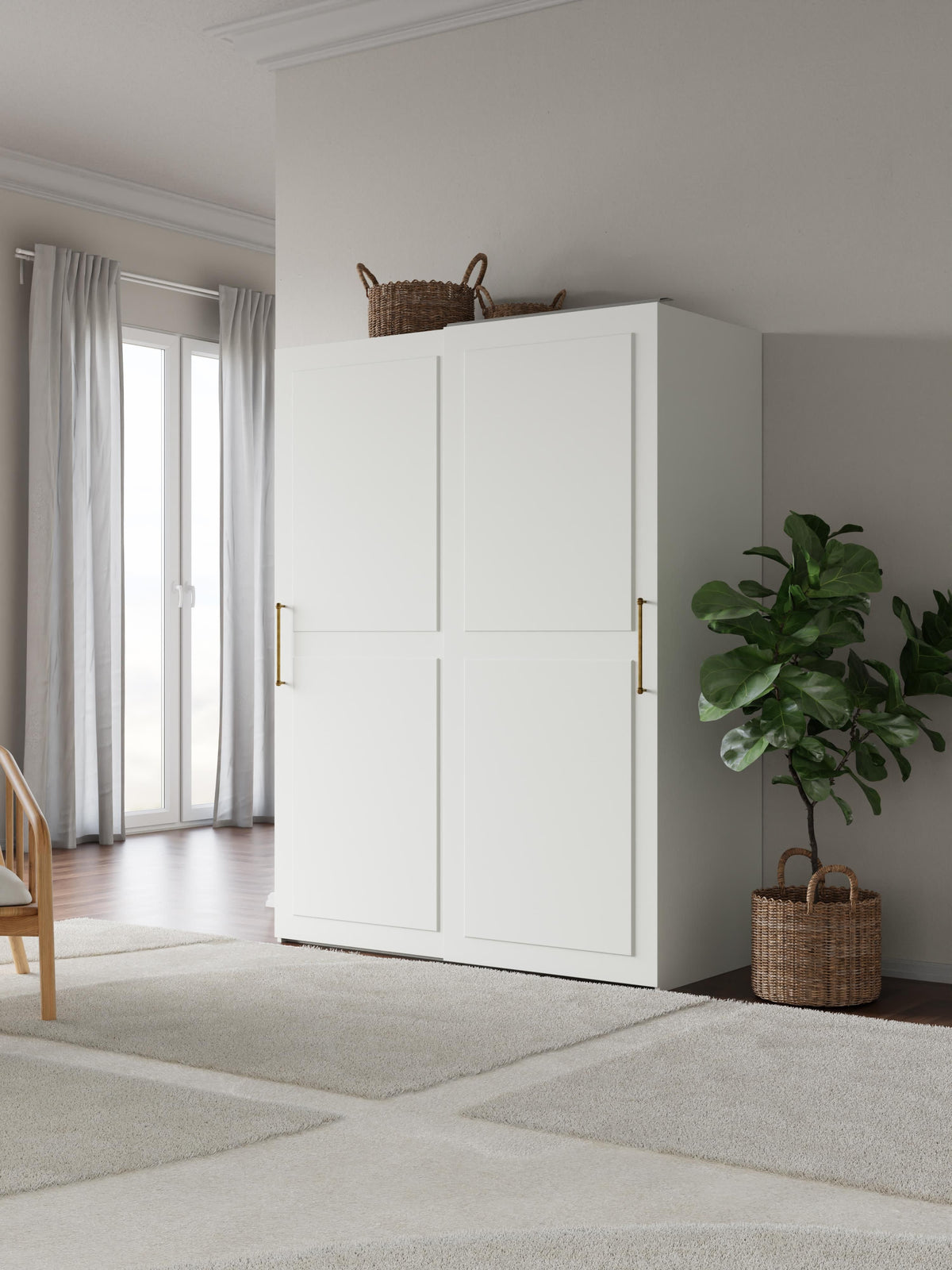 Charlenna Modular Sliding-Door Wardrobe, 150 cm Wide, in Various Sizes