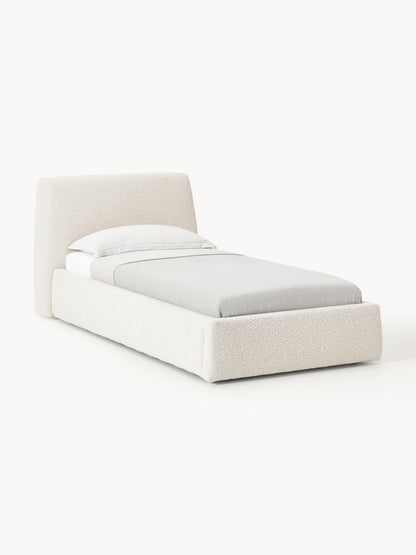 Clovena Bouclé Single Bed with Storage