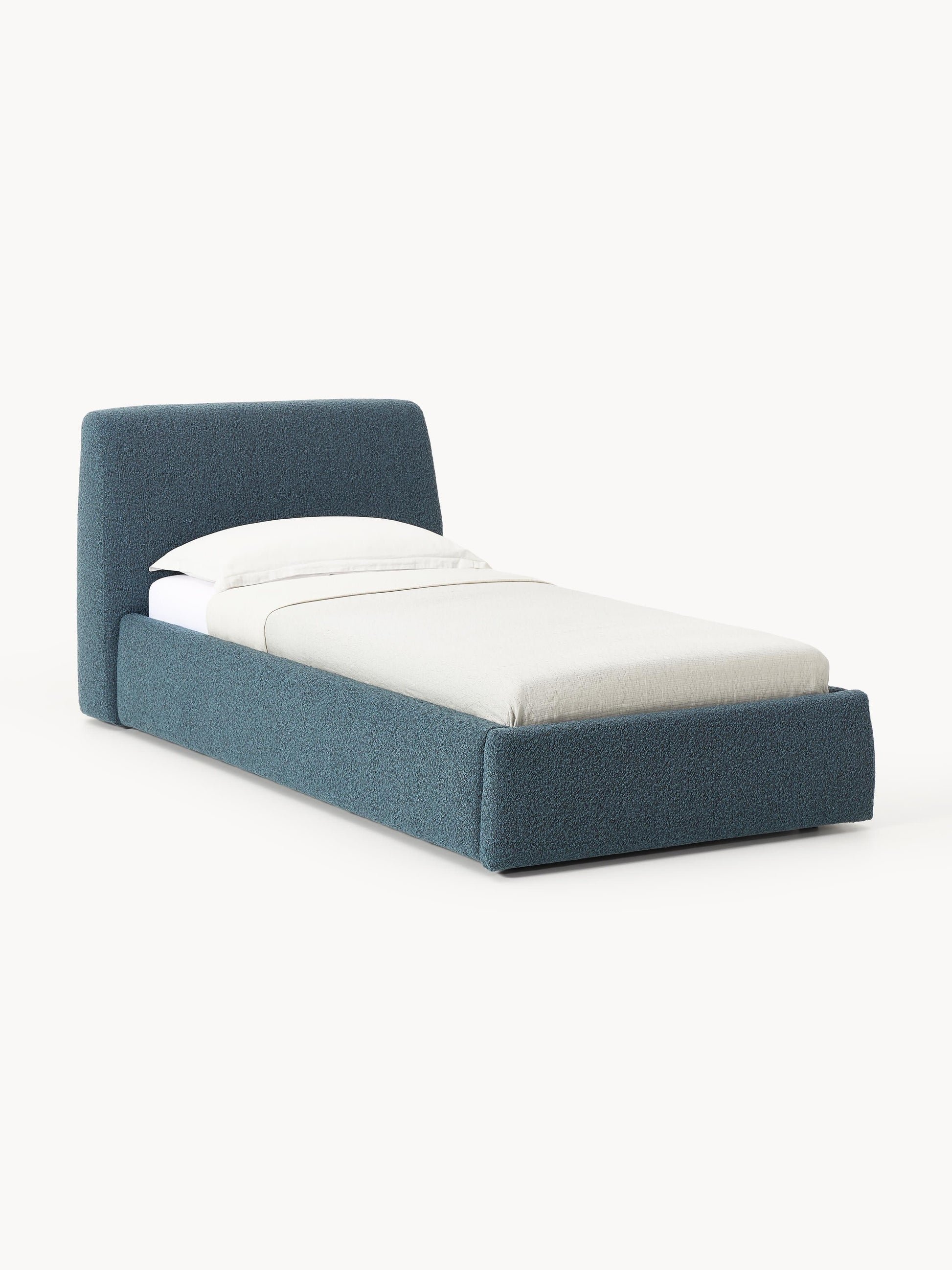 Clovena Bouclé Single Bed with Storage