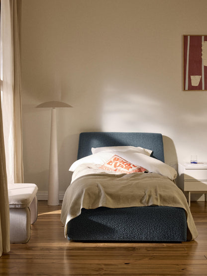 Clovena Bouclé Single Bed with Storage