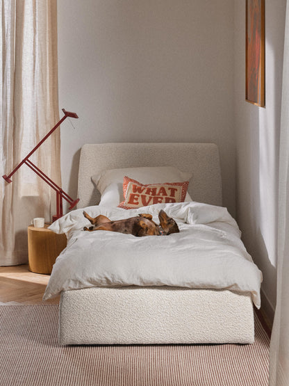 Clovena Bouclé Single Bed with Storage
