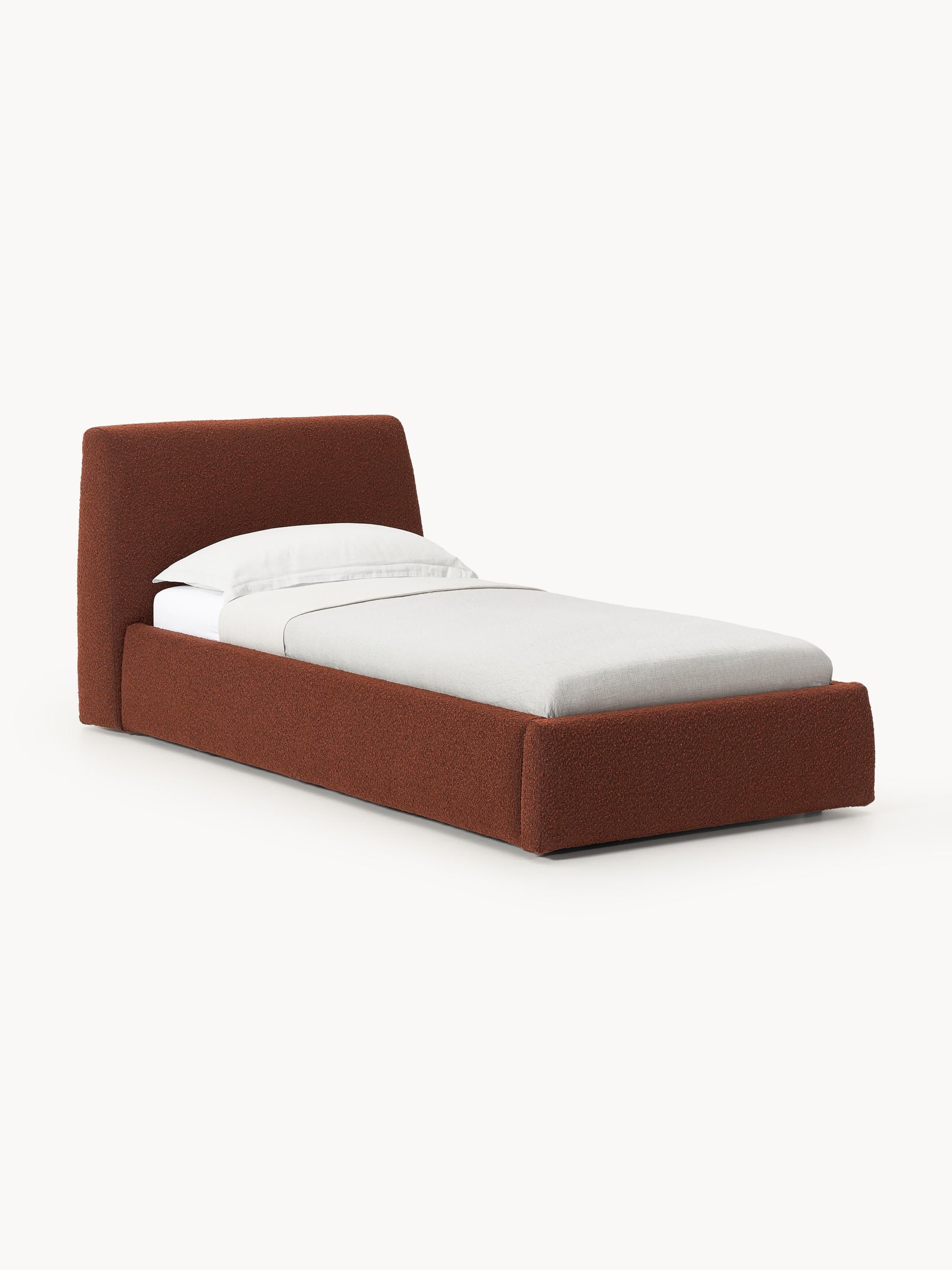 Clovena Bouclé Single Bed with Storage