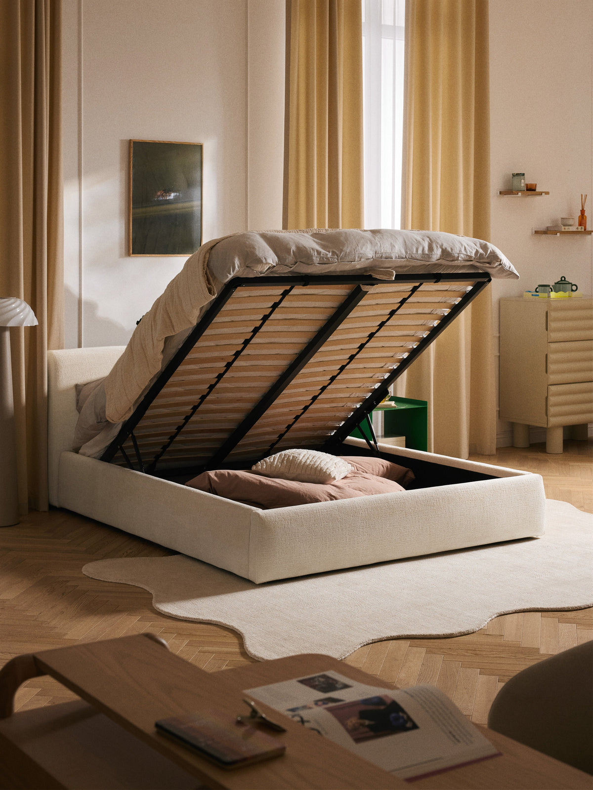 Clovena Upholstered Bed with Storage