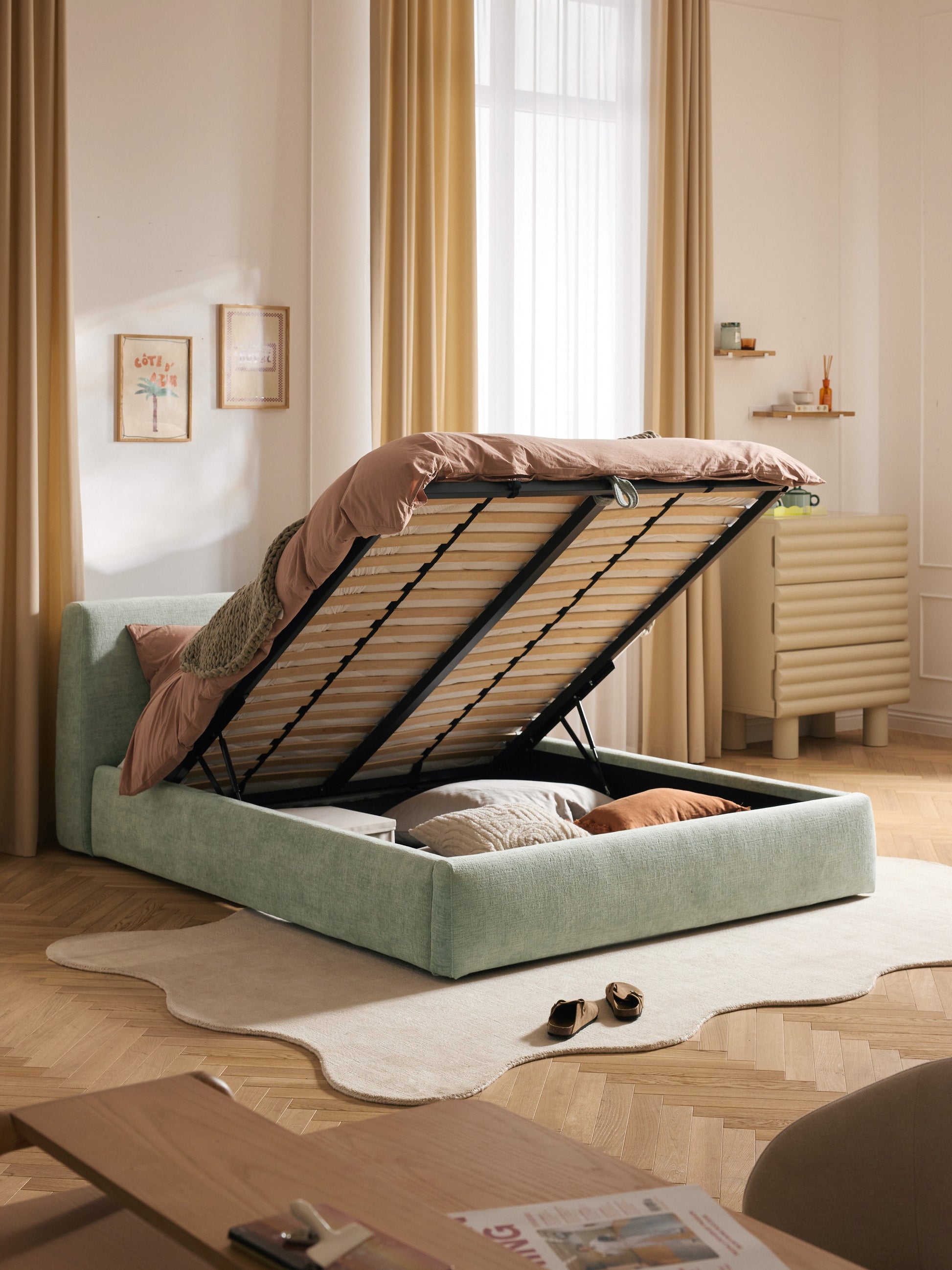 Clovena Upholstered Bed with Storage
