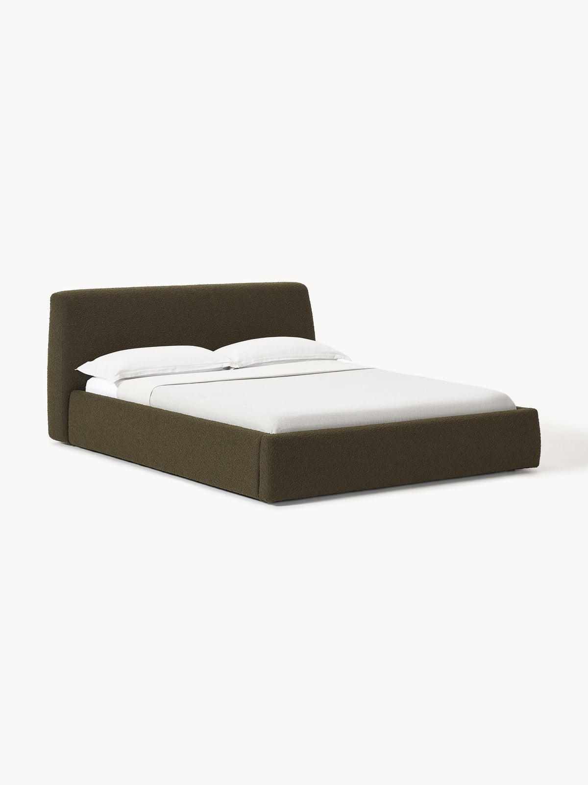 Clovena Upholstered Bouclé Bed with Storage