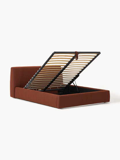 Clovena Upholstered Bouclé Bed with Storage