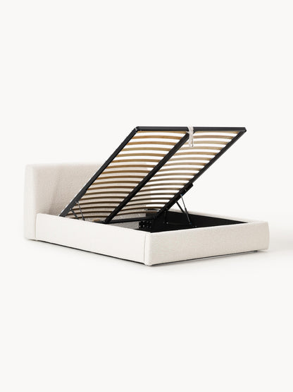 Clovena Upholstered Bouclé Bed with Storage