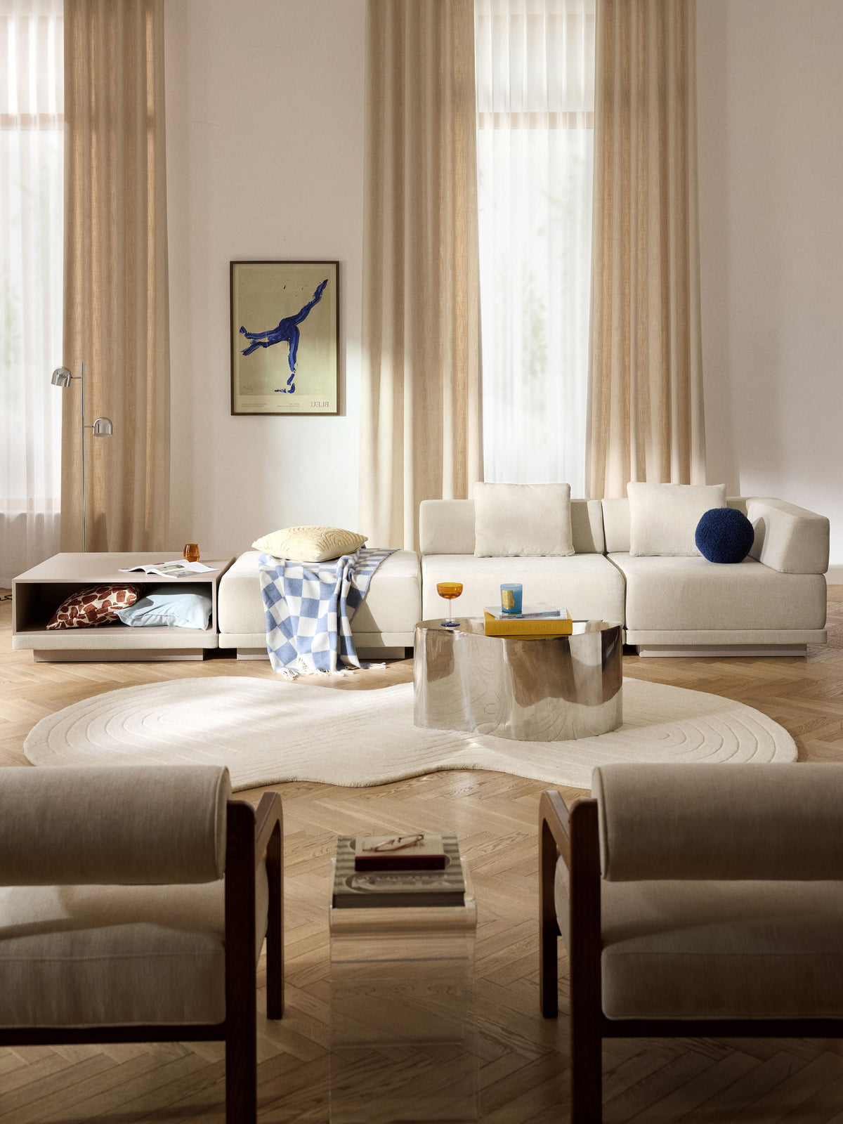 Colvard Modular Sofa (4-Seater) with Coffee Table & Ottoman