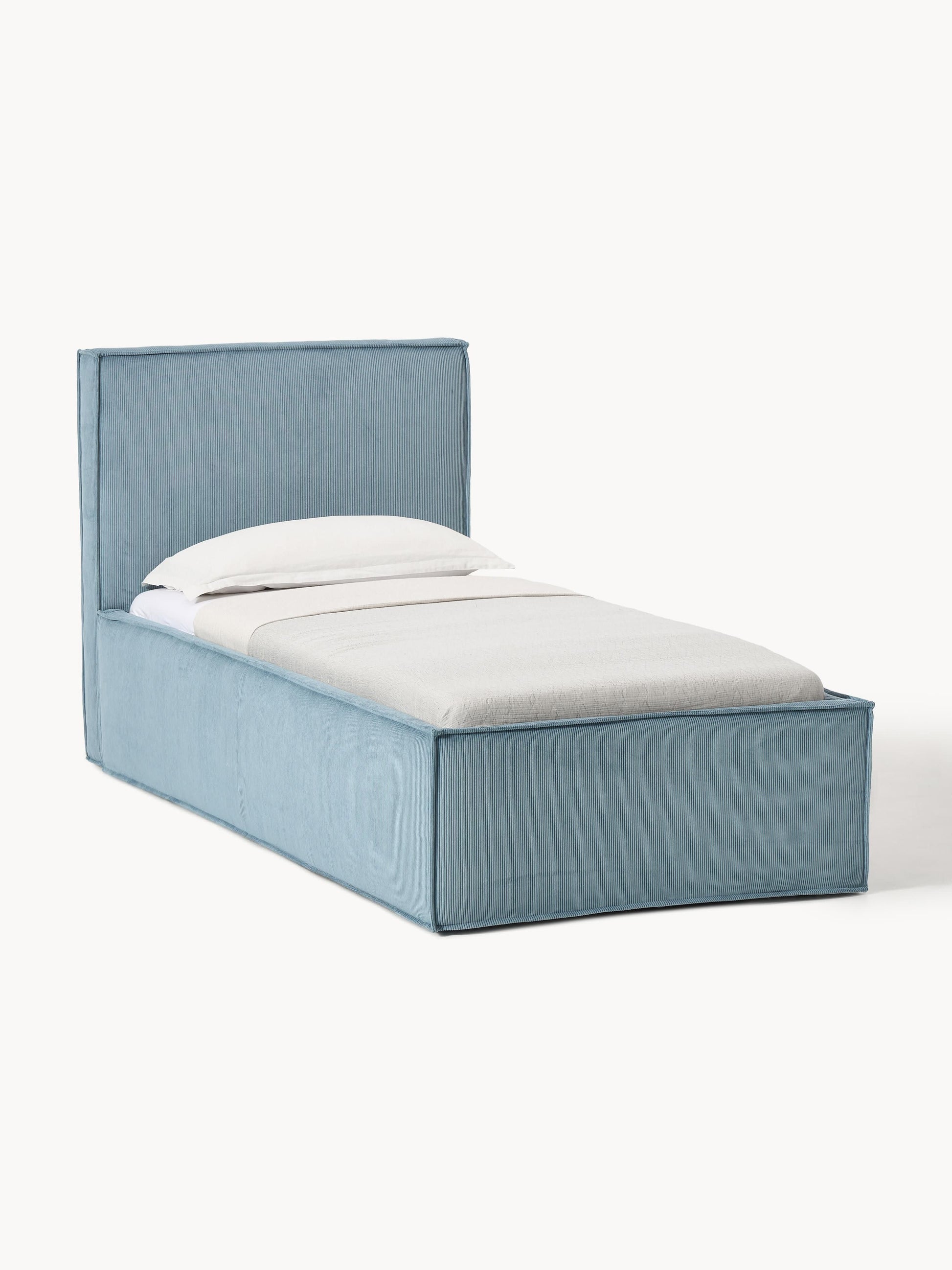 Dreanor Corduroy Single Bed with Storage