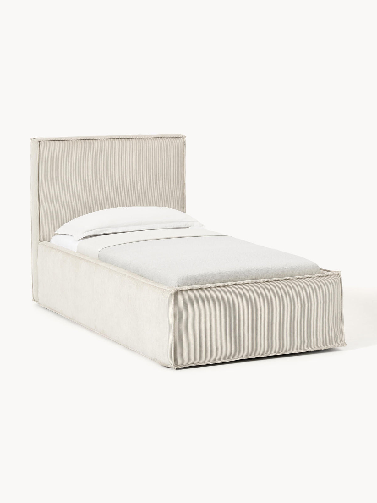 Dreanor Corduroy Single Bed with Storage