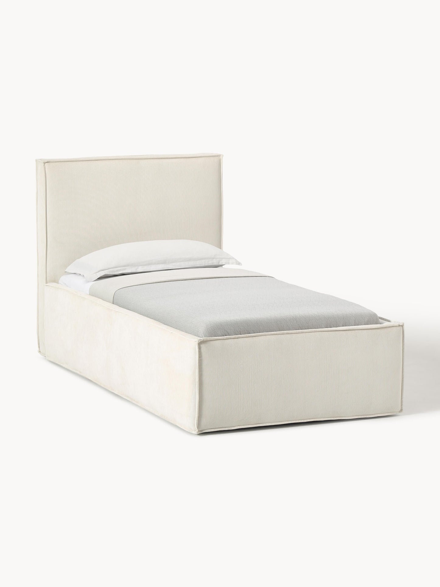 Dreanor Corduroy Single Bed with Storage