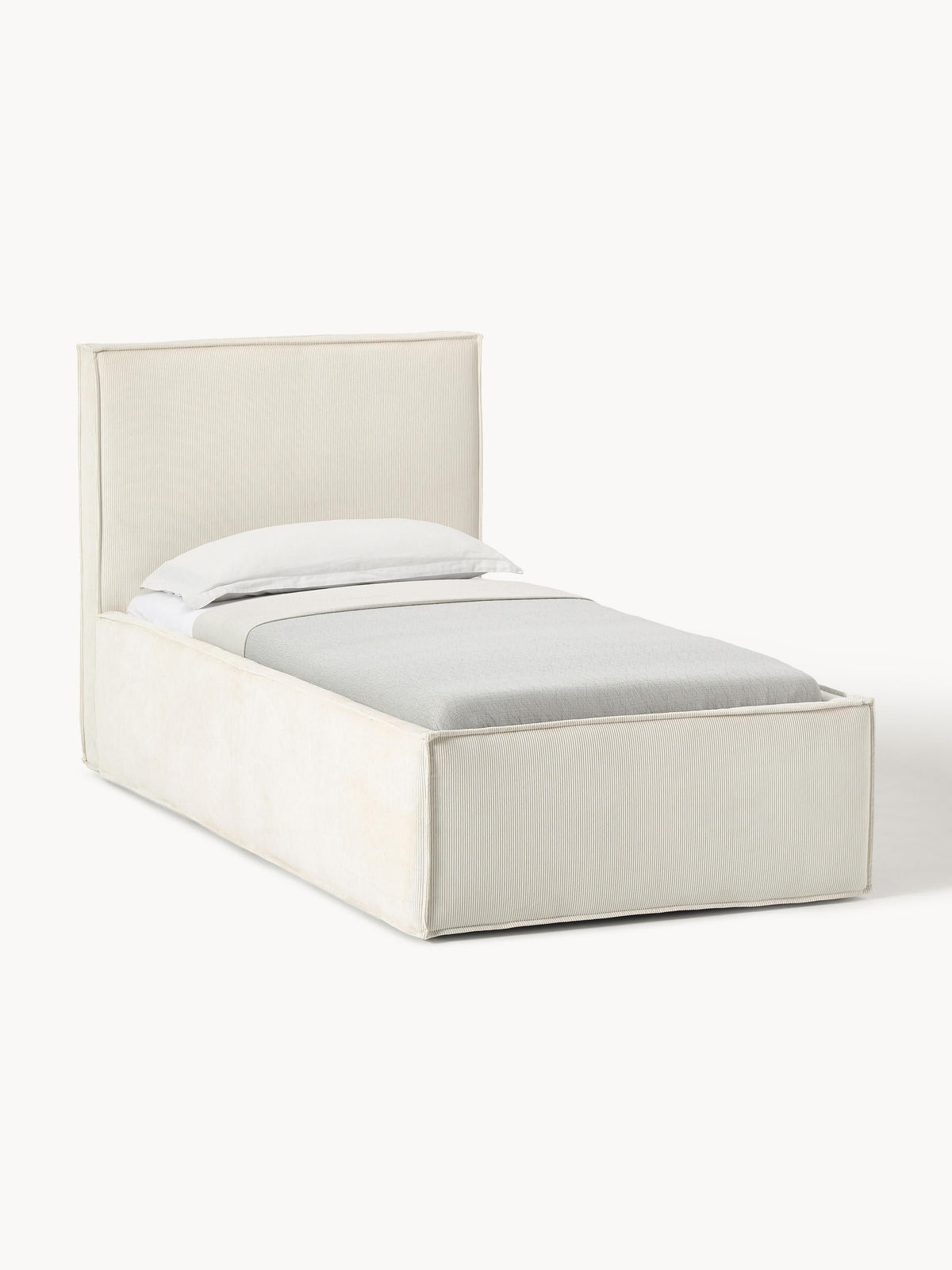 Dreanor Corduroy Single Bed with Storage