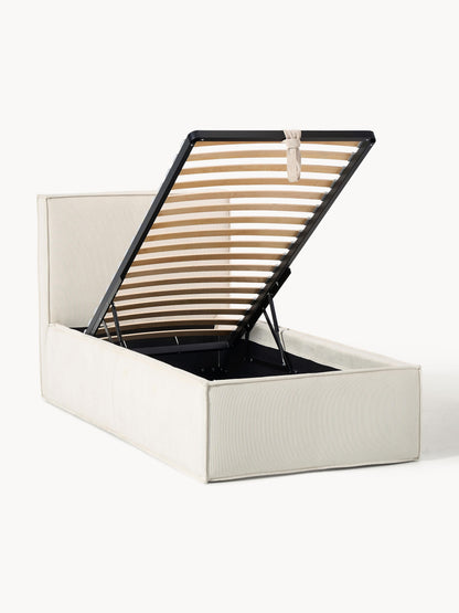 Dreanor Corduroy Single Bed with Storage