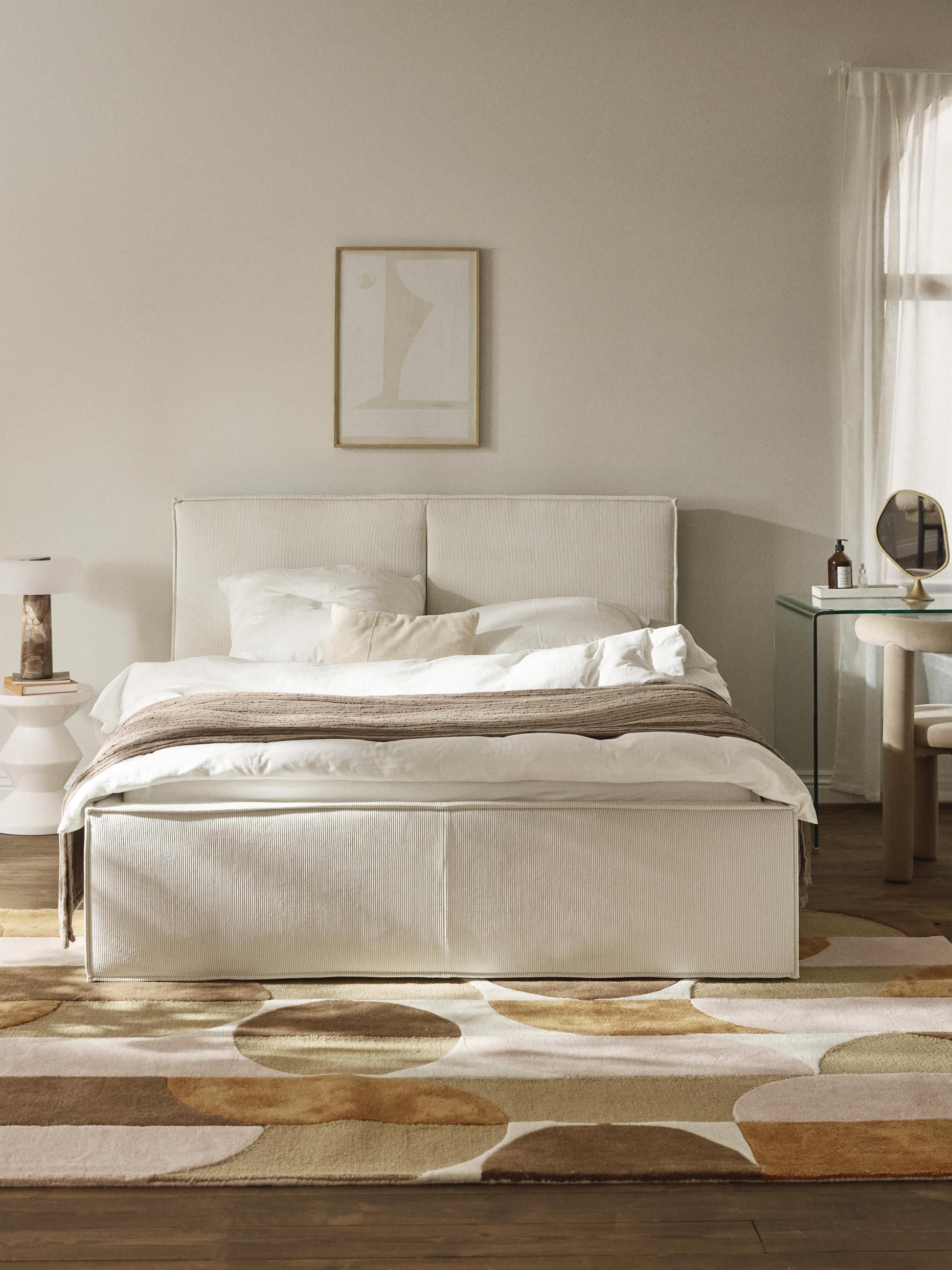 Dreanor Corduroy Upholstered Bed with Storage