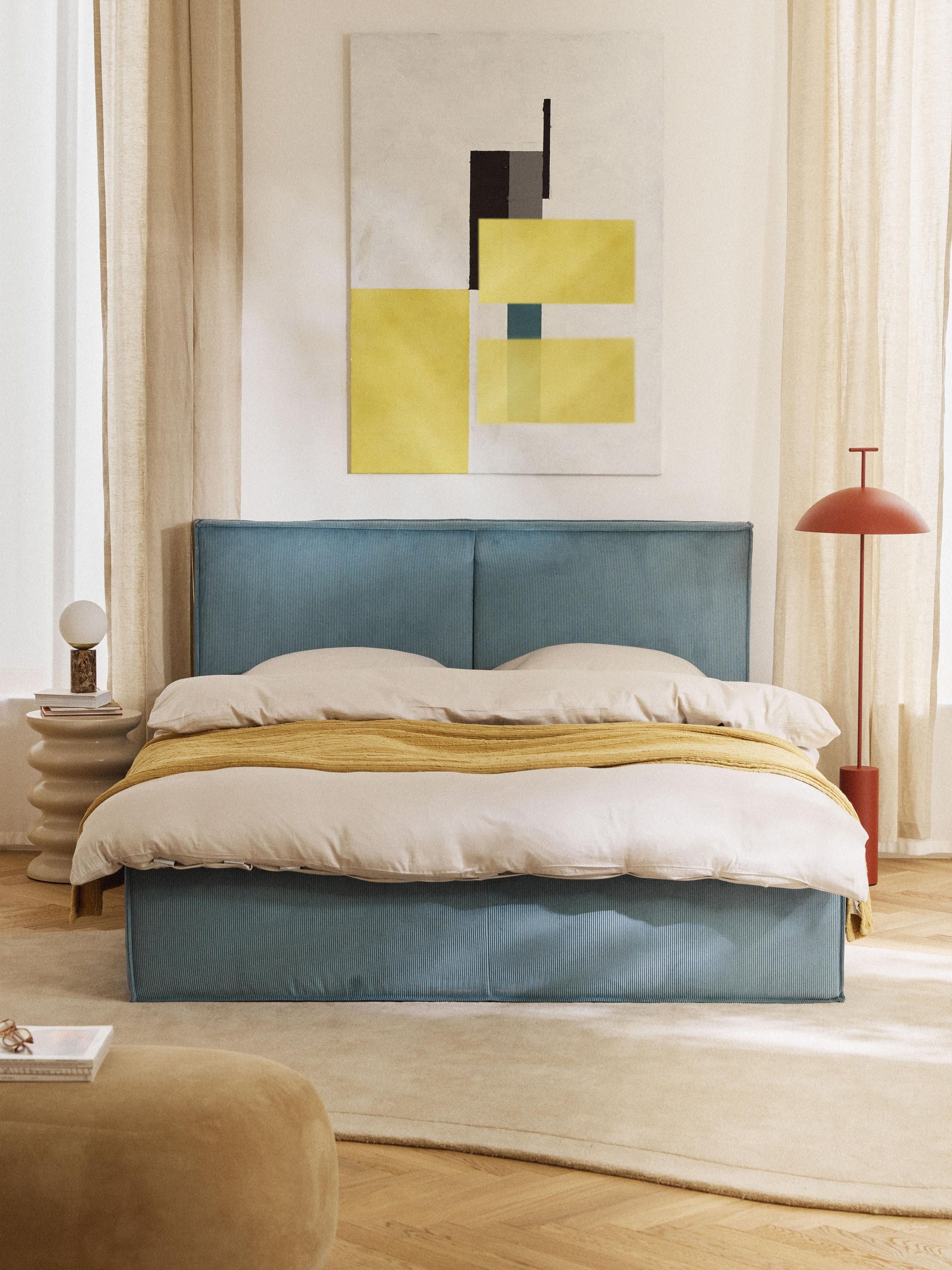 Dreanor Corduroy Upholstered Bed with Storage