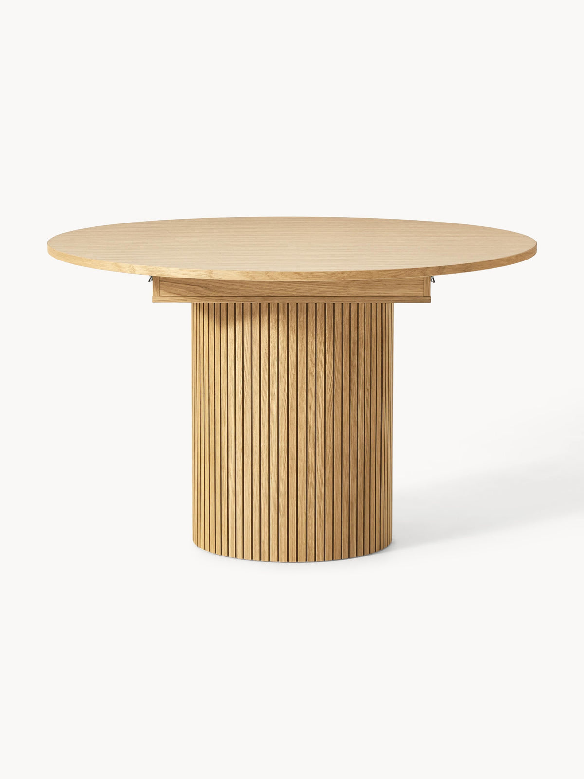 Filvenna Extendable Dining Table with Grooved Texture, 120 - 160 x 75 cm