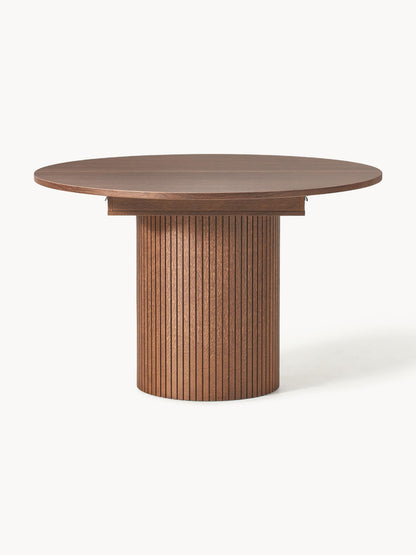 Filvenna Extendable Dining Table with Grooved Texture, 120 - 160 x 75 cm