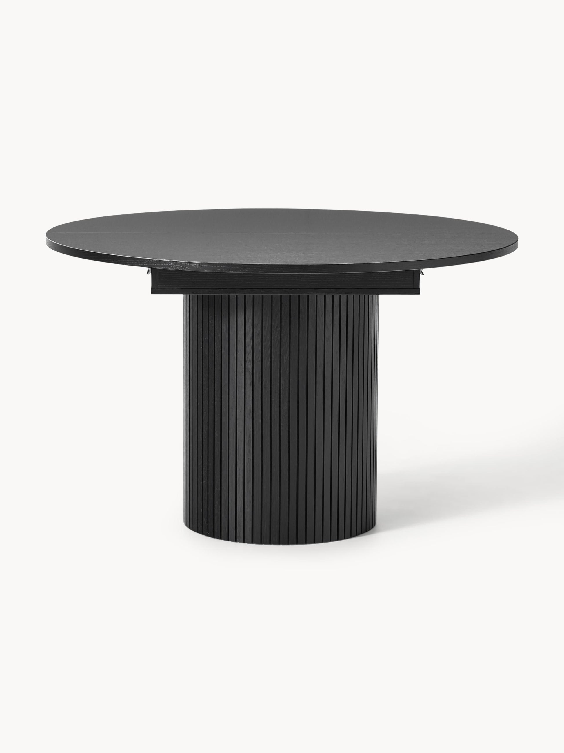Filvenna Extendable Dining Table with Grooved Texture, 120 - 160 x 75 cm