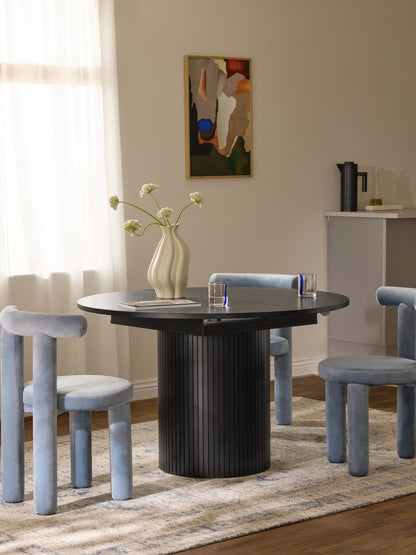 Filvenna Extendable Dining Table with Grooved Texture, 120 - 160 x 75 cm