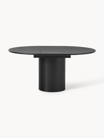 Filvenna Extendable Dining Table with Grooved Texture, 120 - 160 x 75 cm