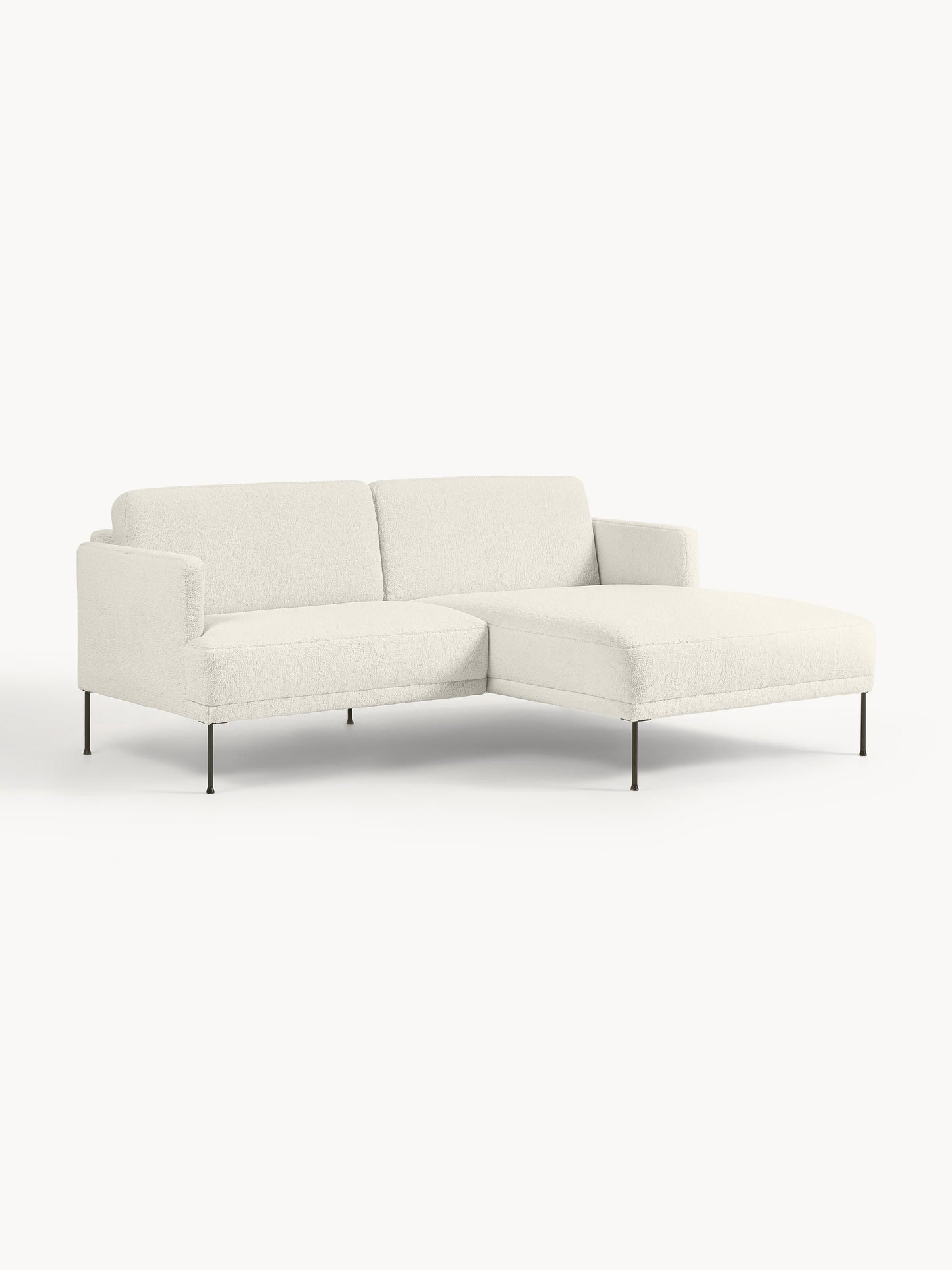 Flunessa Small Corner Sofa in Teddy Fabric