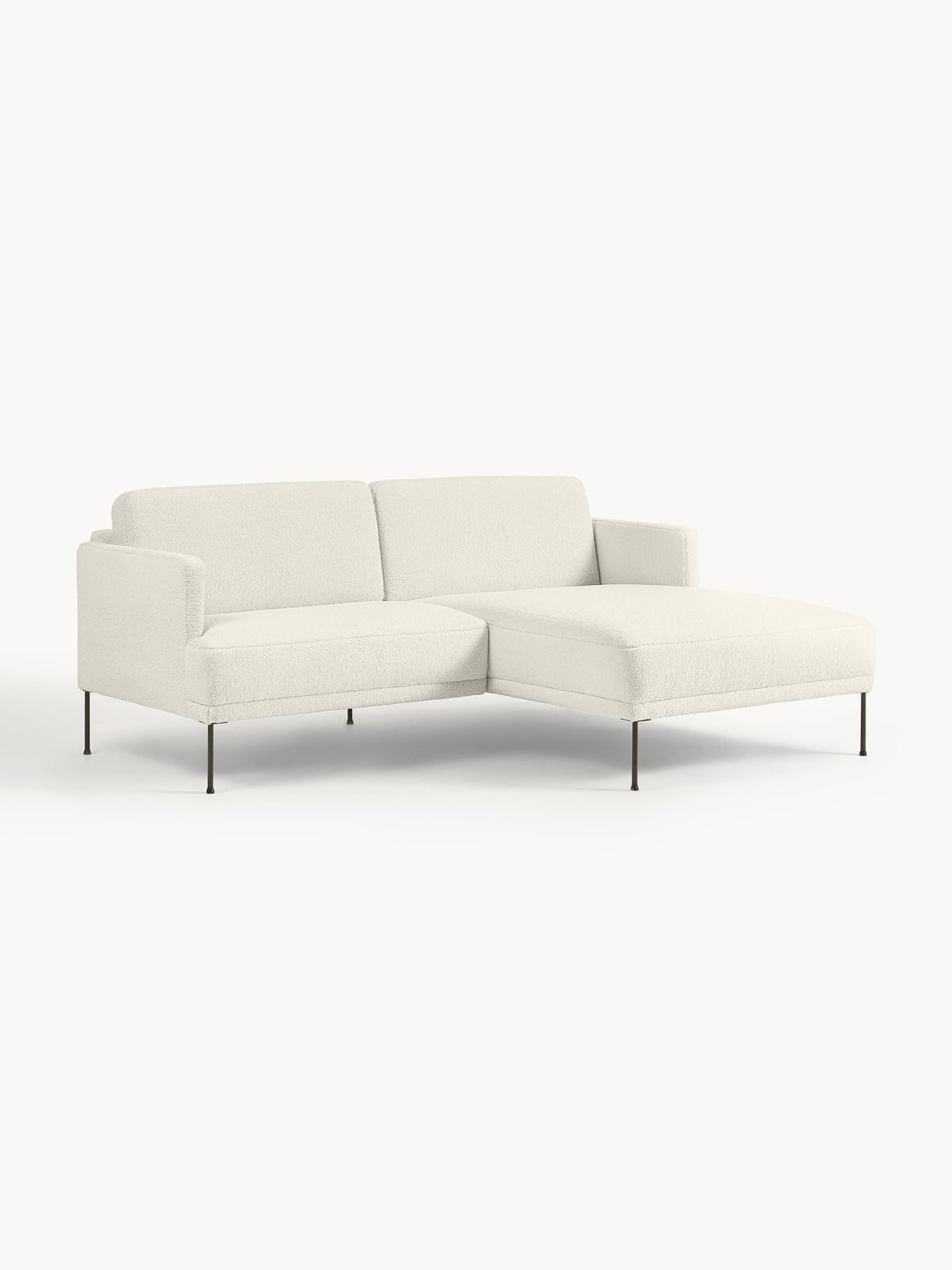 Flunessa Small Corner Sofa in Teddy Fabric