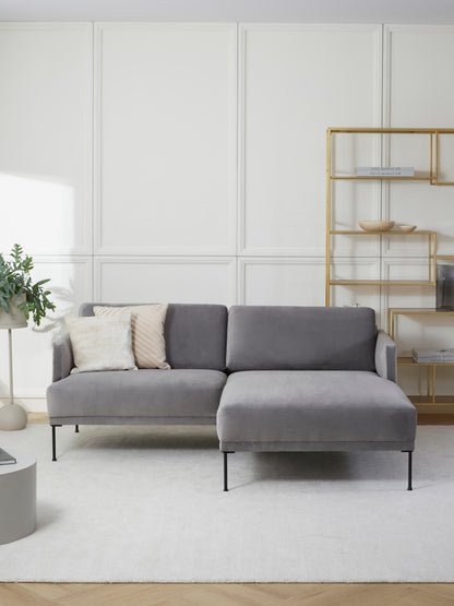 Flunessa Small Corner Sofa in Velvet