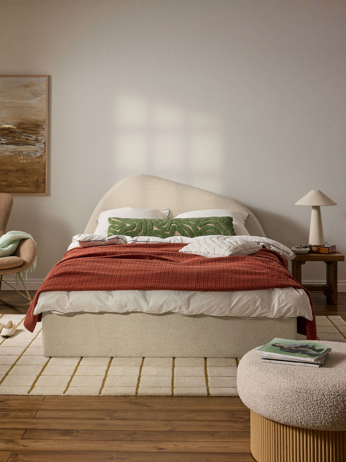 Garrick Upholstered Bouclé Bed