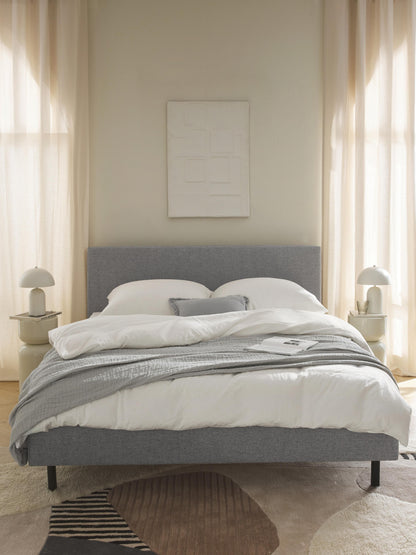 Giulessa Upholstered Bed with Wooden Feet