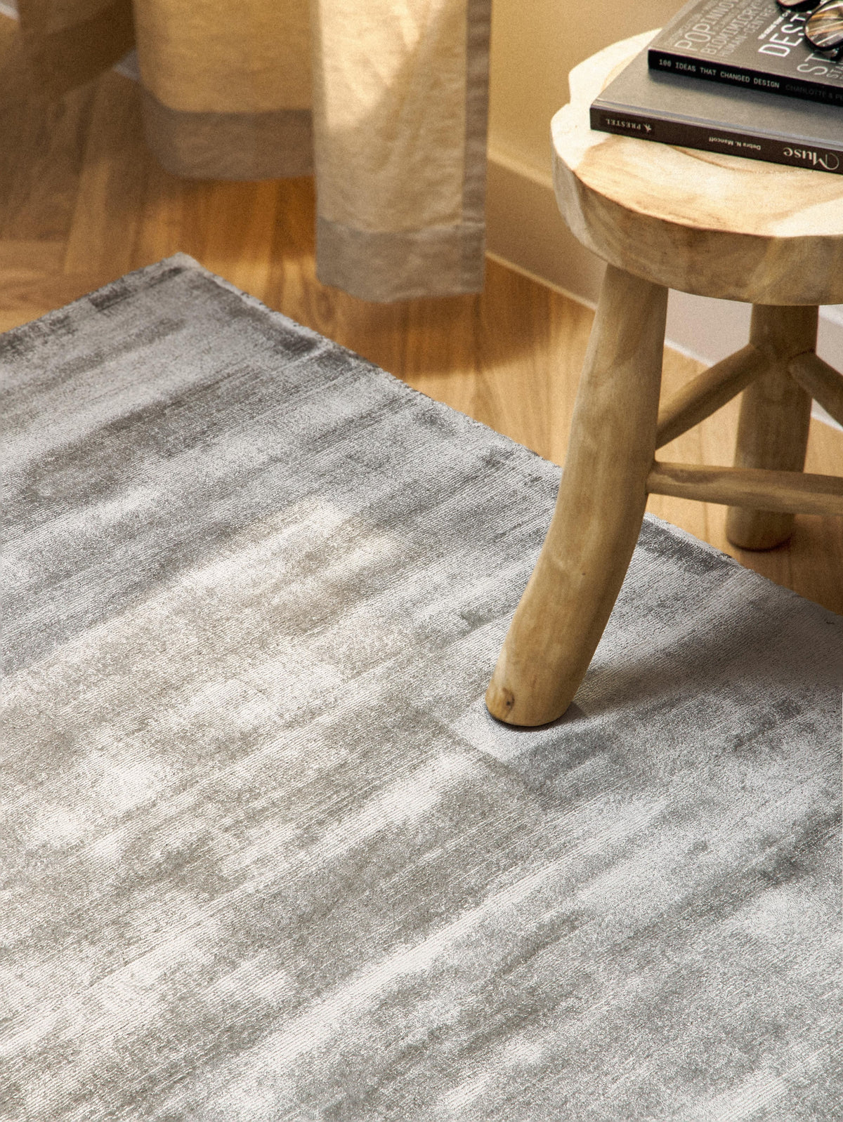 Janelva Viscose Rug, Hand-Woven