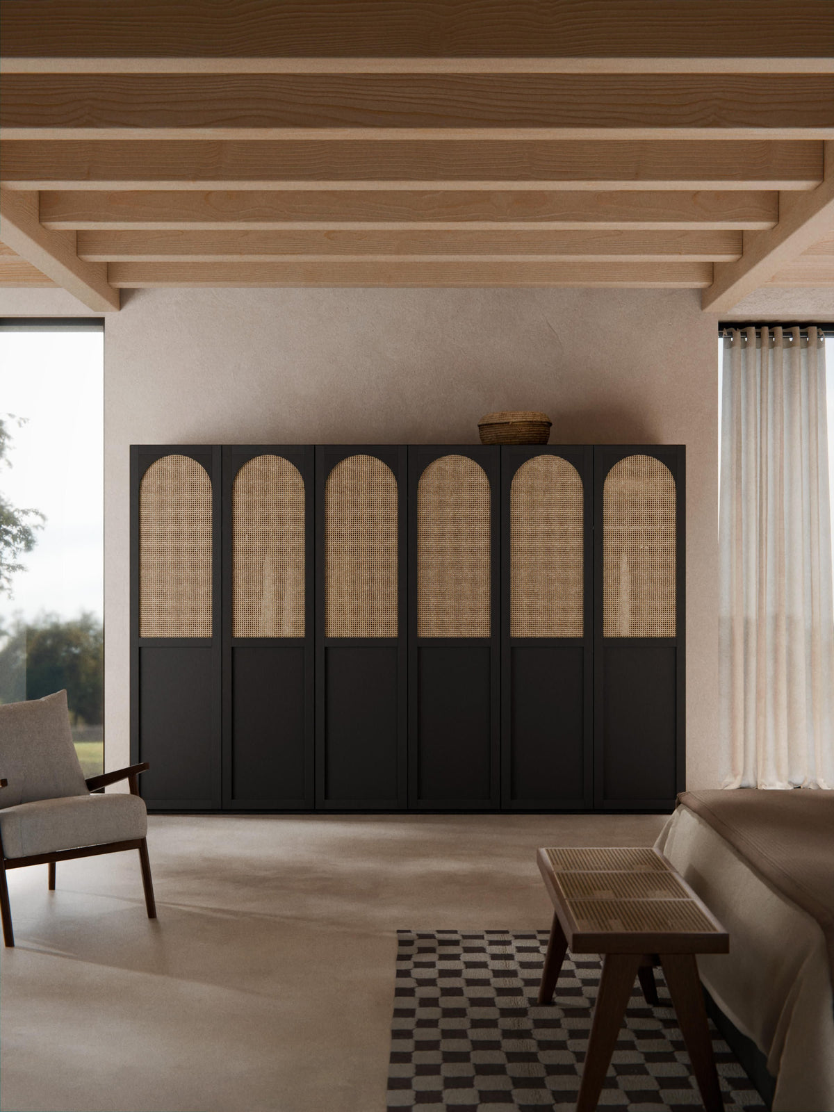 Jeanora Modular Hinged-Door Wardrobe, 300 cm Wide, in Various Sizes