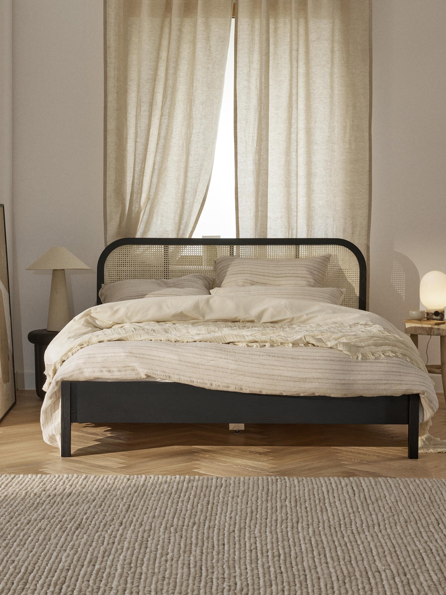 Jonquist Wooden Bed with Vienna Cane Headboard