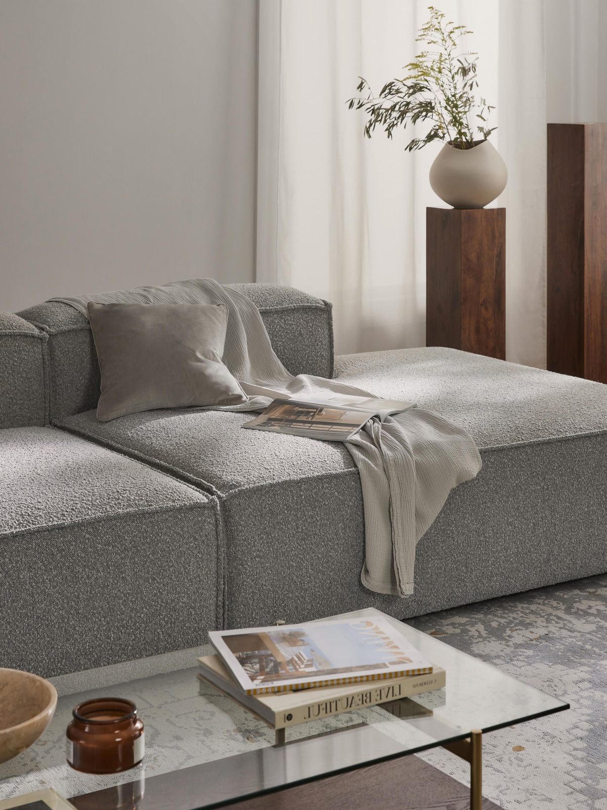 Lensford Bouclé Ottoman Module