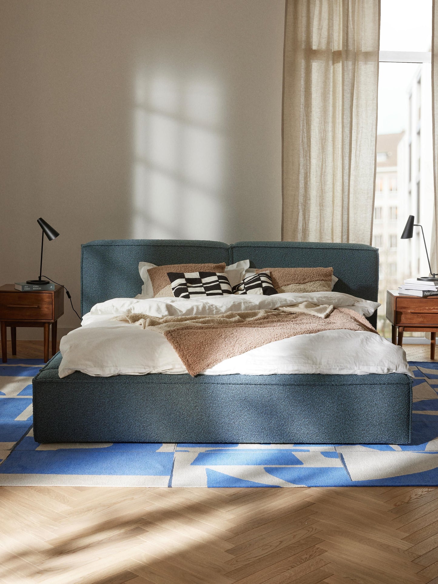 Lensford Bouclé Upholstered Bed