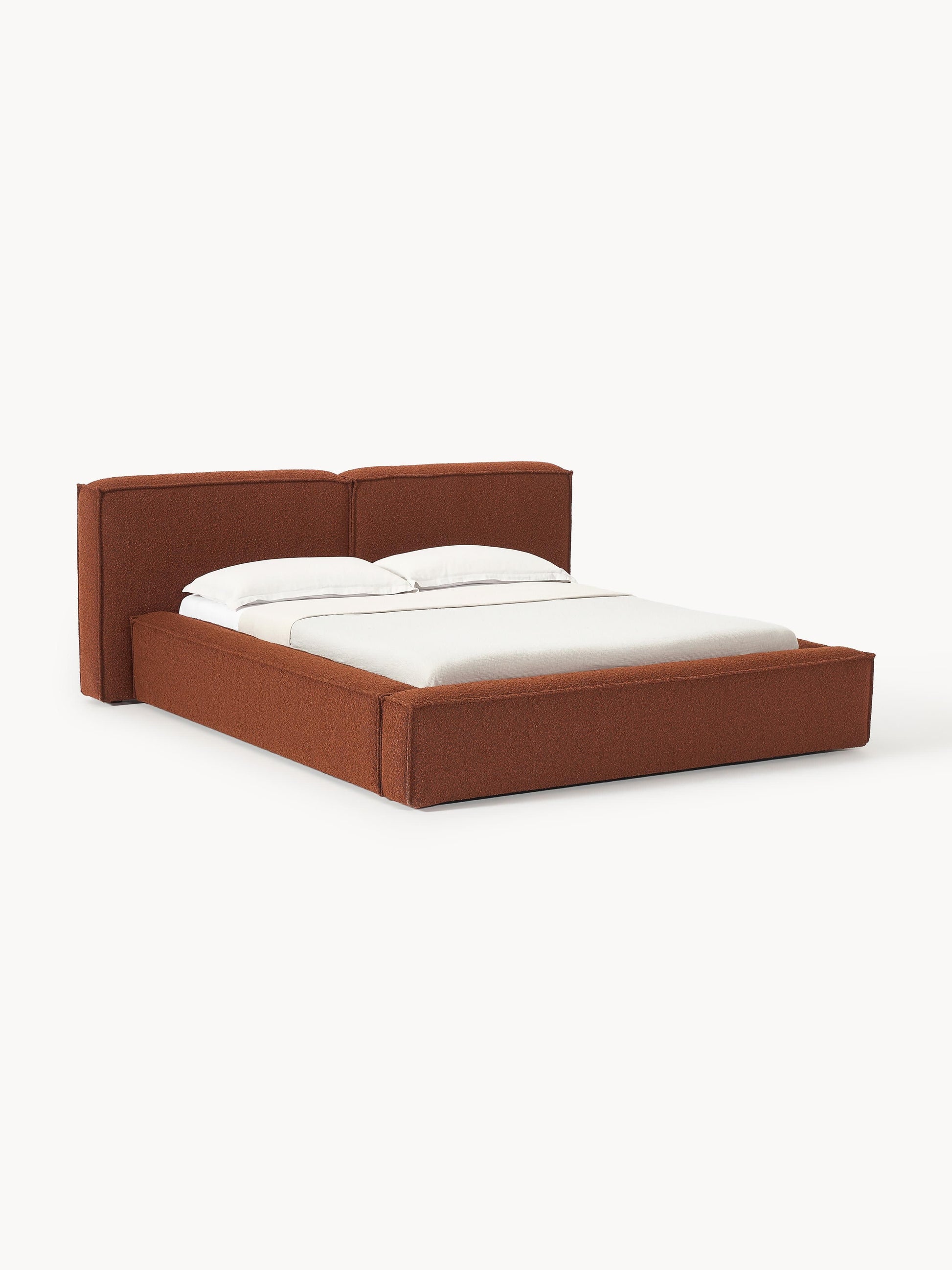 Lensford Bouclé Upholstered Bed with Storage