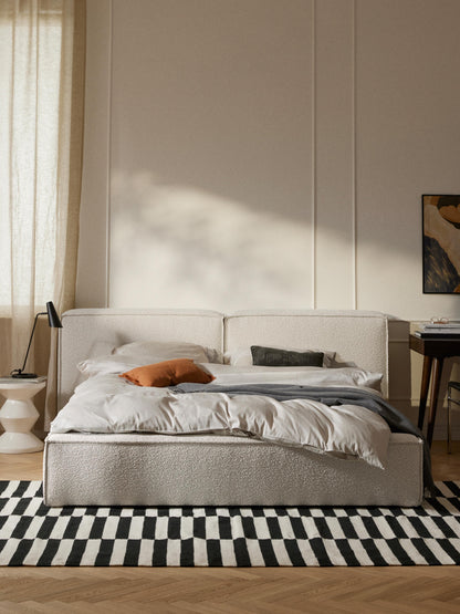 Lensford Bouclé Upholstered Bed with Storage