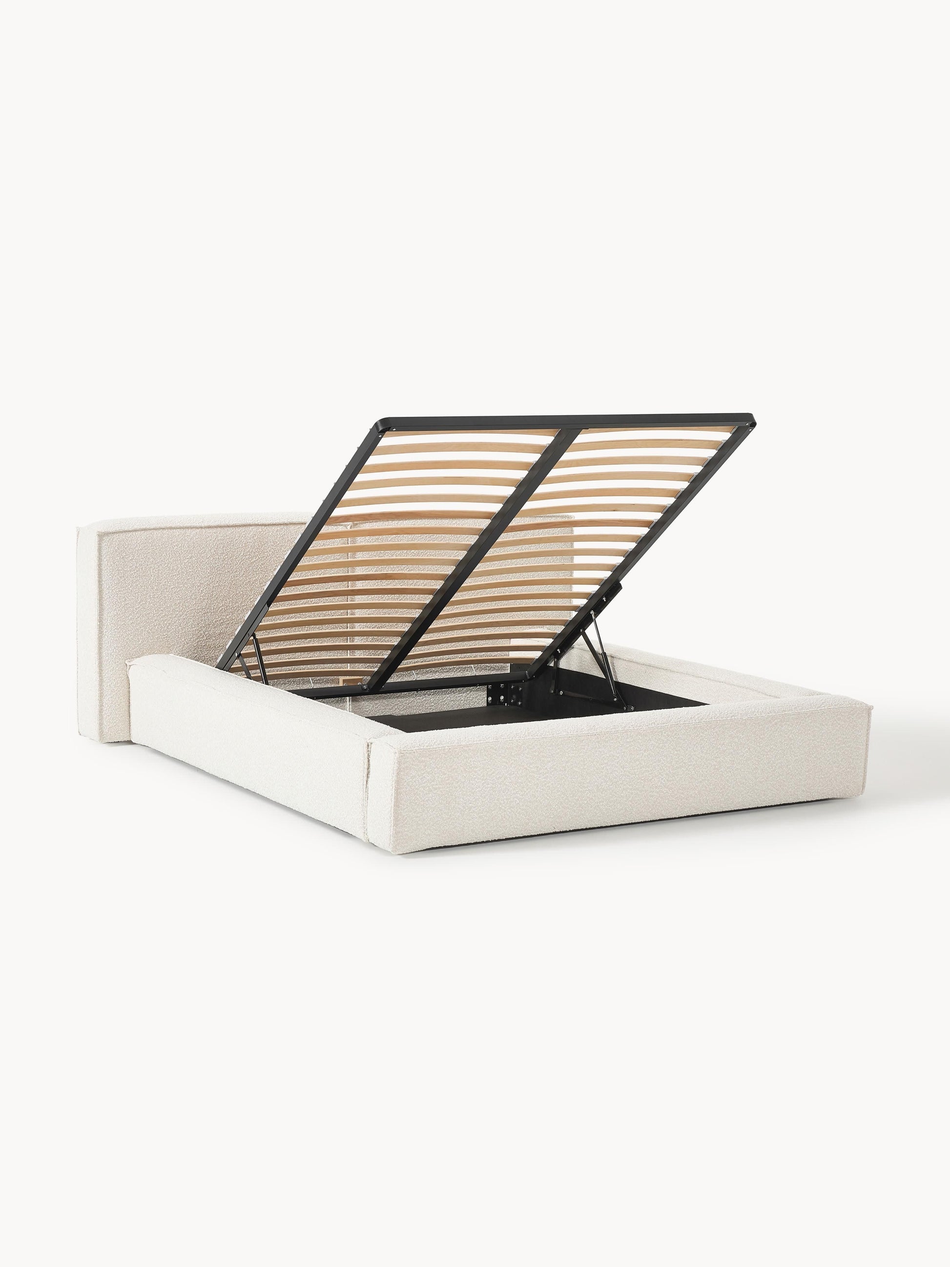 Lensford Bouclé Upholstered Bed with Storage